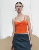 Lace Up Front Knitted Tank Top sold by Urban Revivo