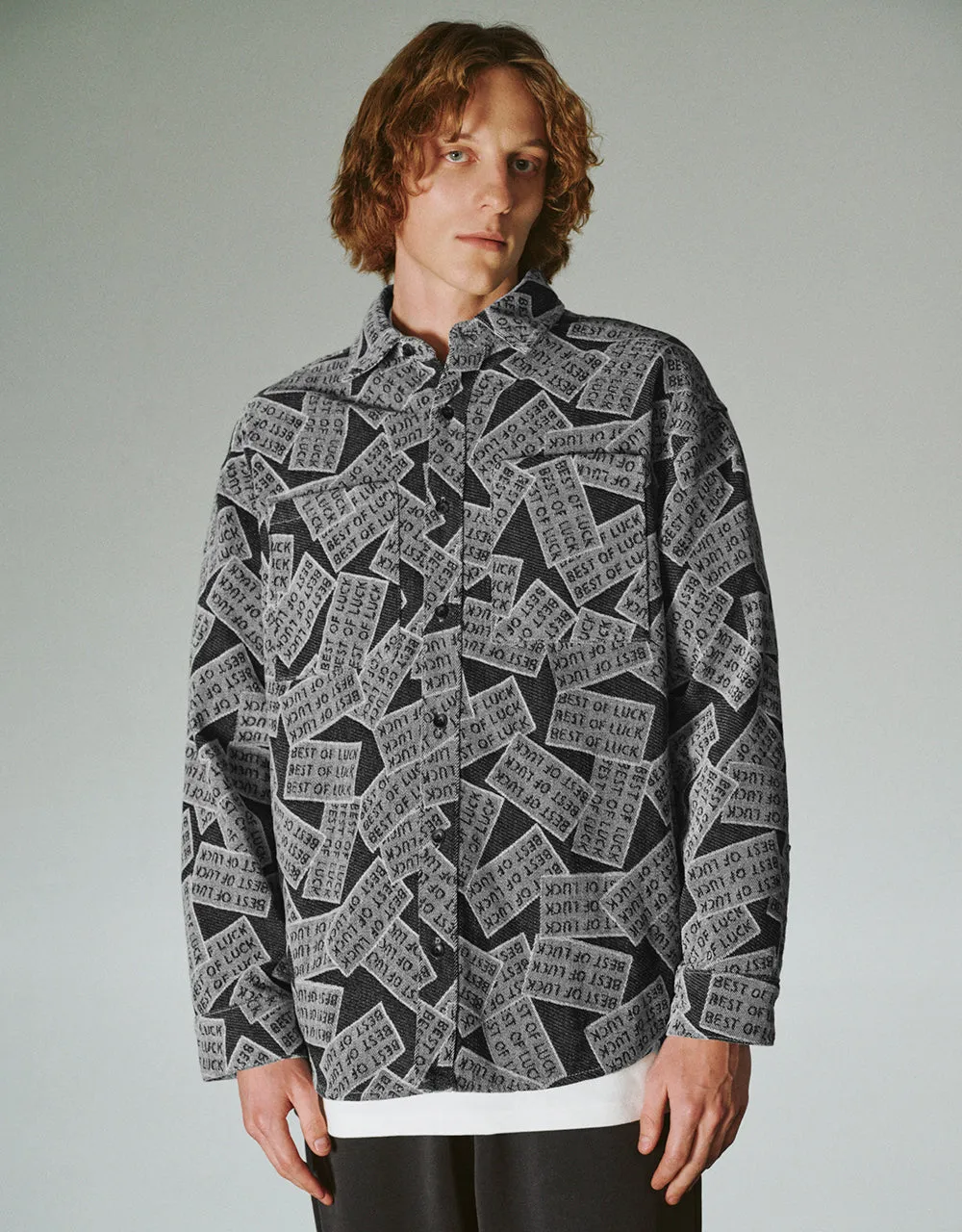 Printed Loose Denim Shirt sold by Urban Revivo