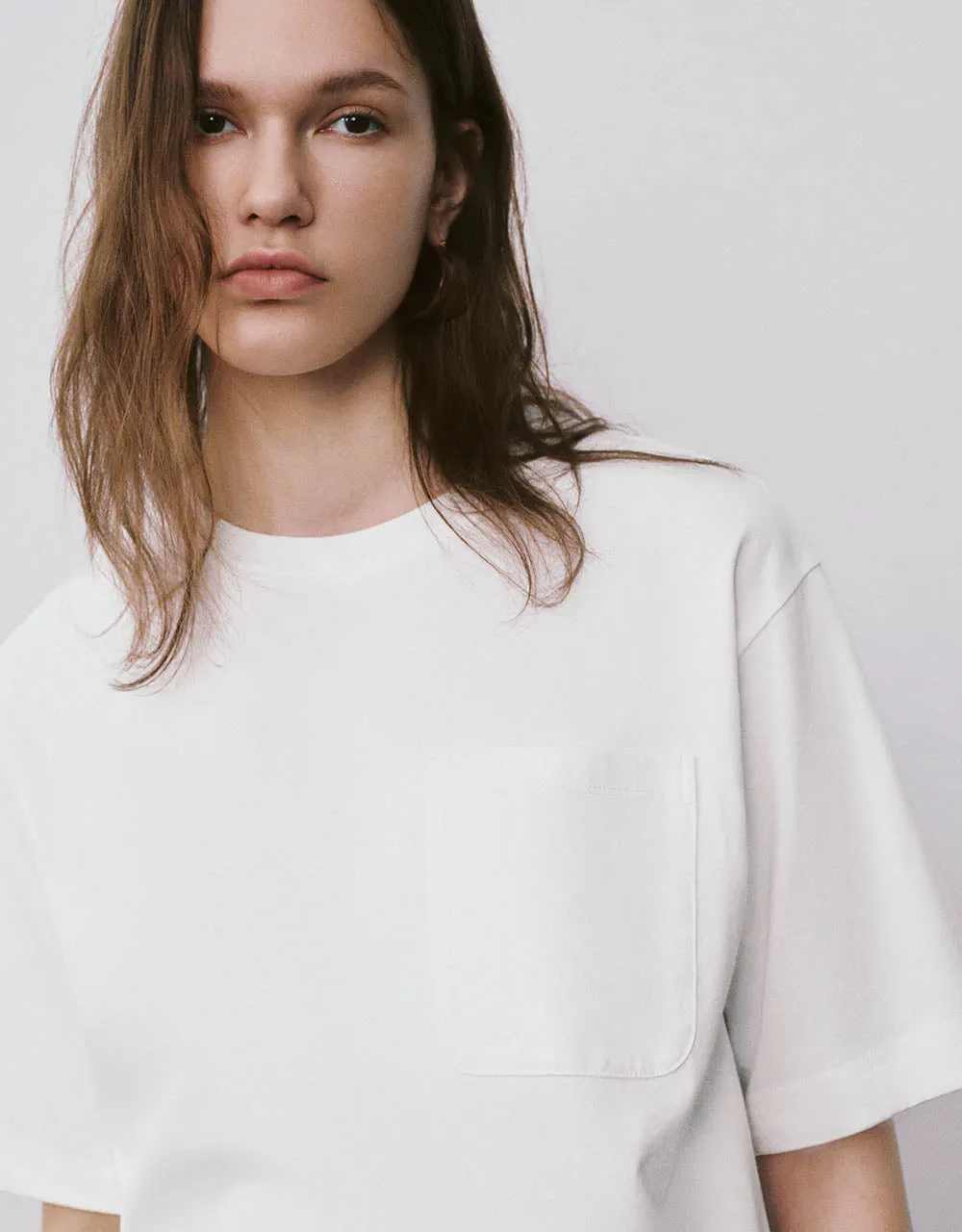 Drop Shoulder Sleeve Crew Neck Loose T-Shirt sold by Urban Revivo product image thumbnail 4