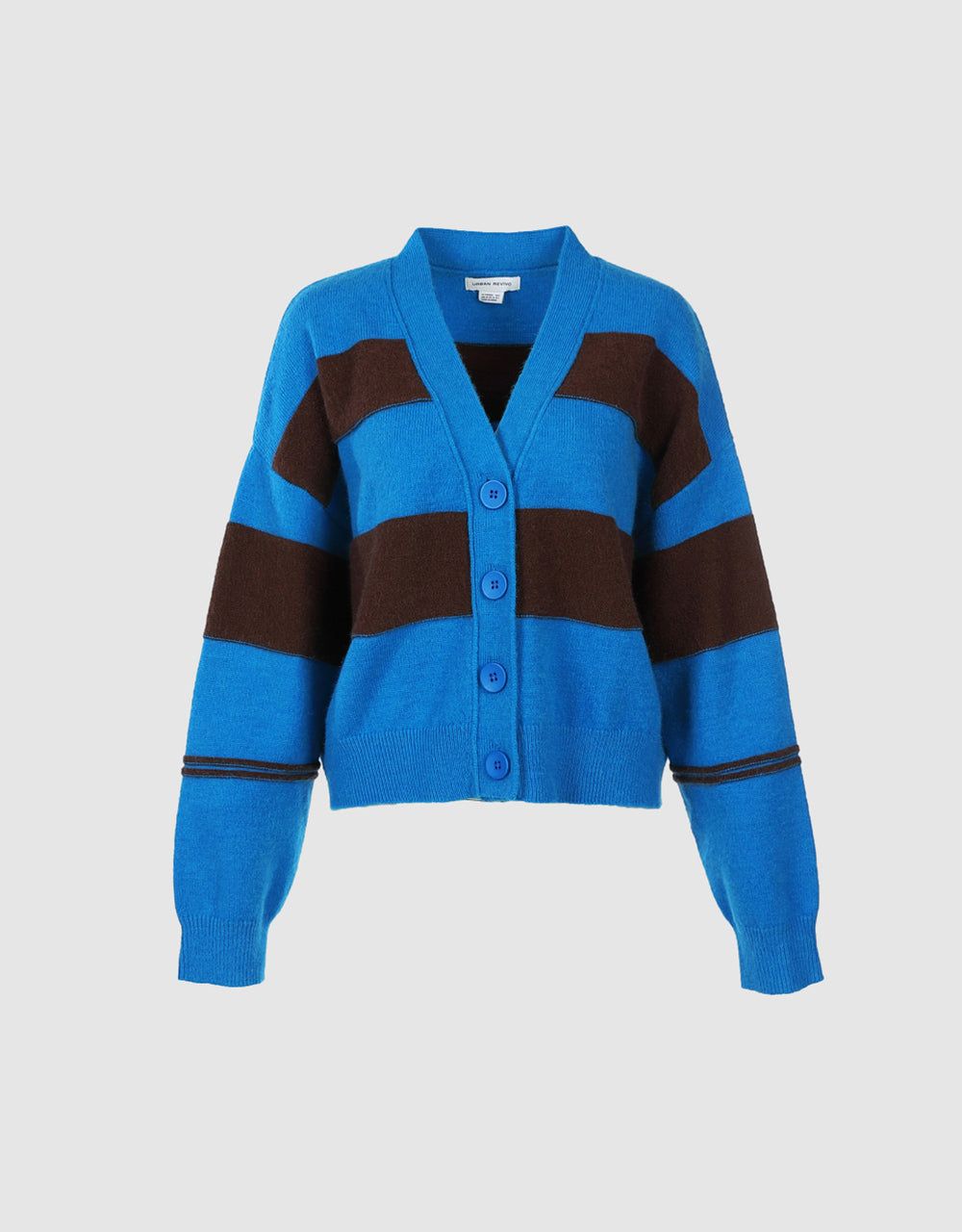 Striped V-Neck Knitted Cardigan sold by Urban Revivo