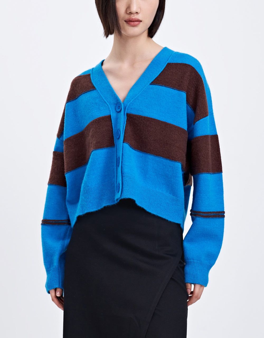 Striped V-Neck Knitted Cardigan sold by Urban Revivo product image thumbnail 2