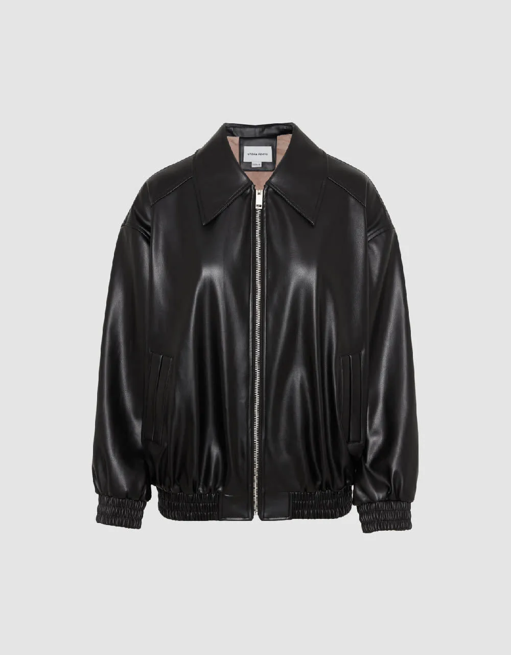 Zipper Front Vegan Leather Jacket sold by Urban Revivo product image thumbnail 2