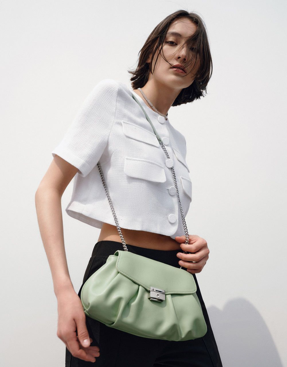 Short Sleeve Tweed Jacket sold by Urban Revivo product image thumbnail 3