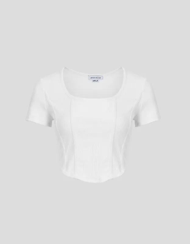 U Neck Skinny T-Shirt sold by Urban Revivo