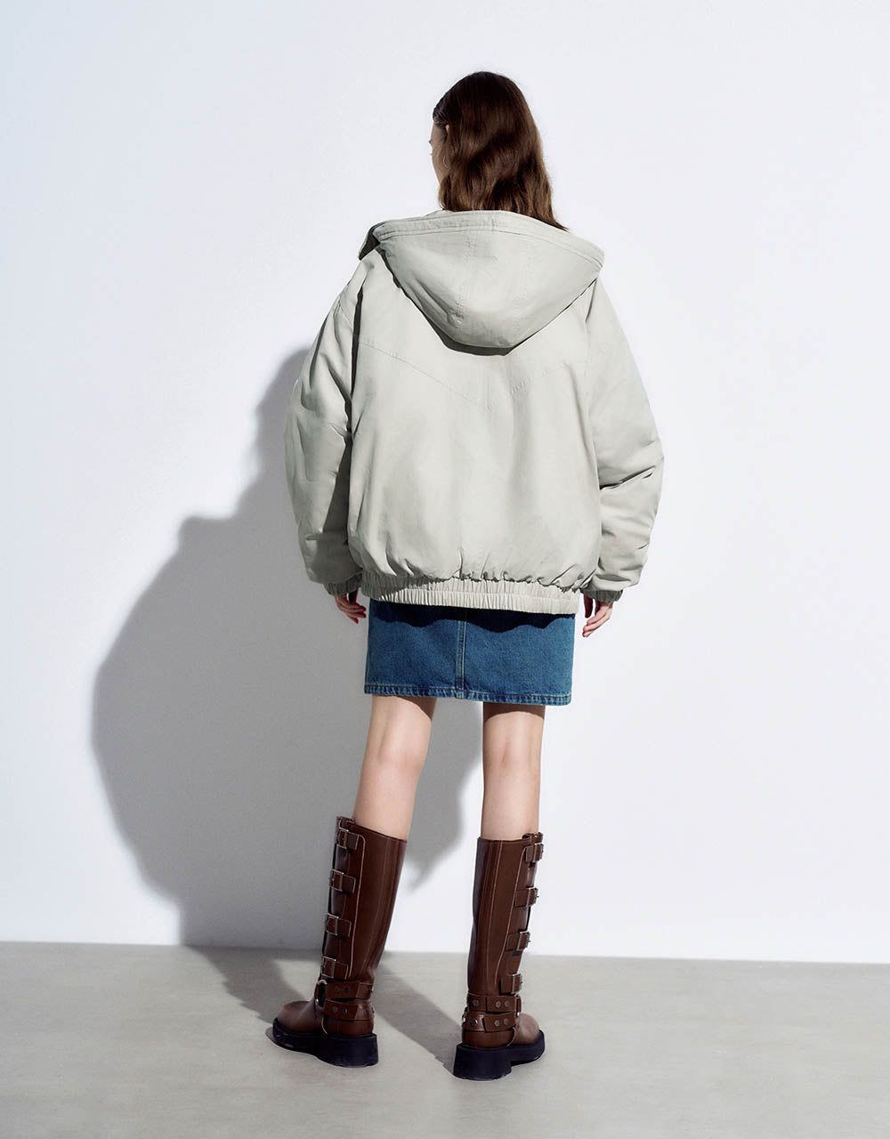 Zipper Front Hooded Down Jacket sold by Urban Revivo product image thumbnail 4