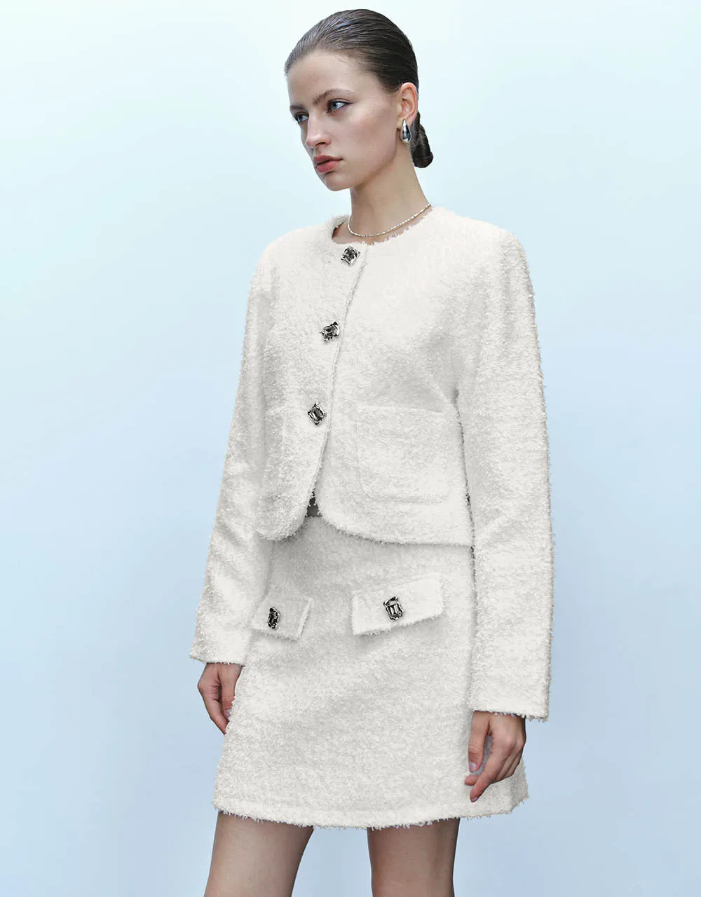 Rhingstone Buttons Tweed Jacket sold by Urban Revivo product image thumbnail 3