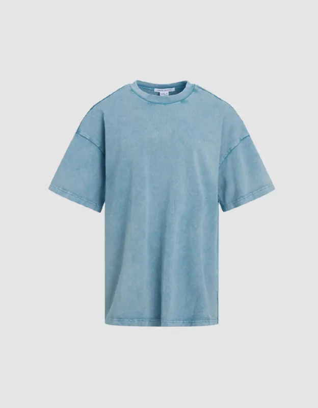 Crew Neck Straight T-Shirt sold by Urban Revivo