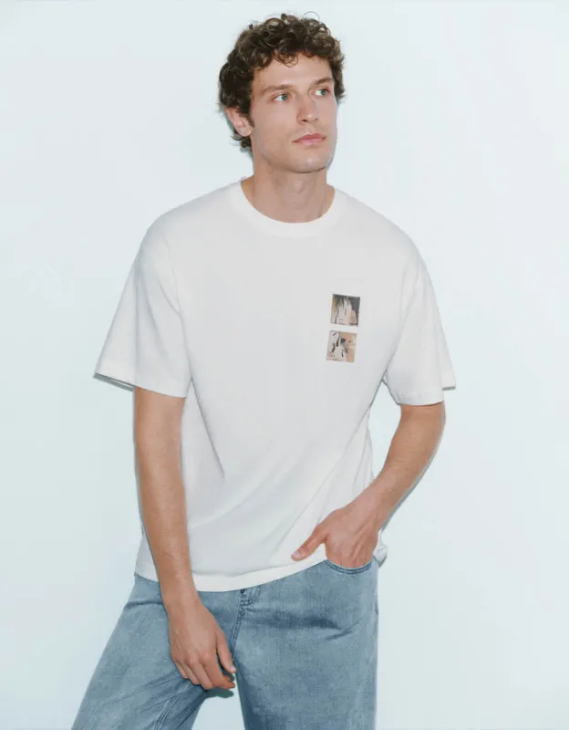 Crew Neck Straight T-Shirt sold by Urban Revivo