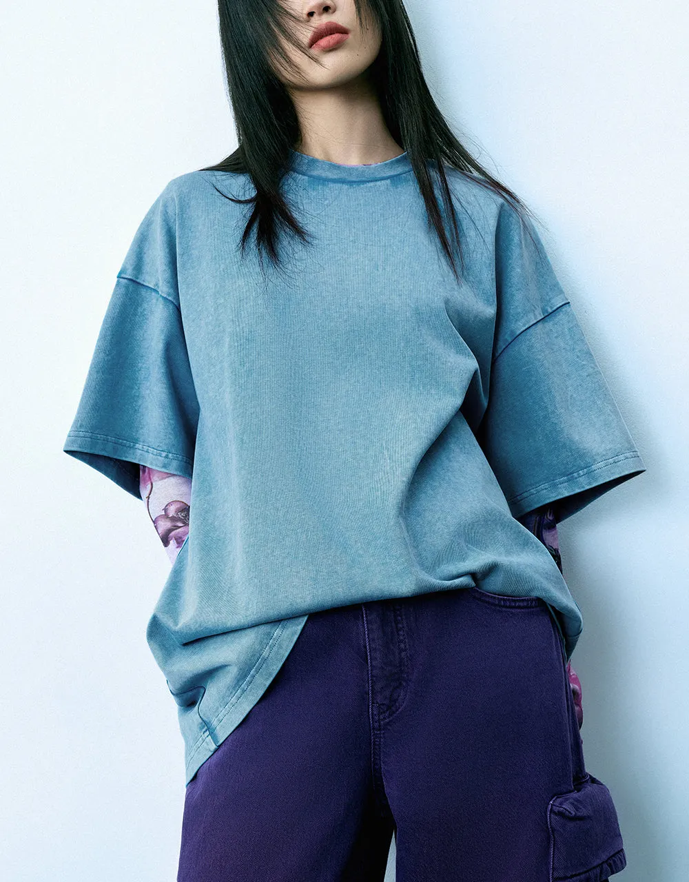 Crew Neck Straight T-Shirt sold by Urban Revivo product image thumbnail 3