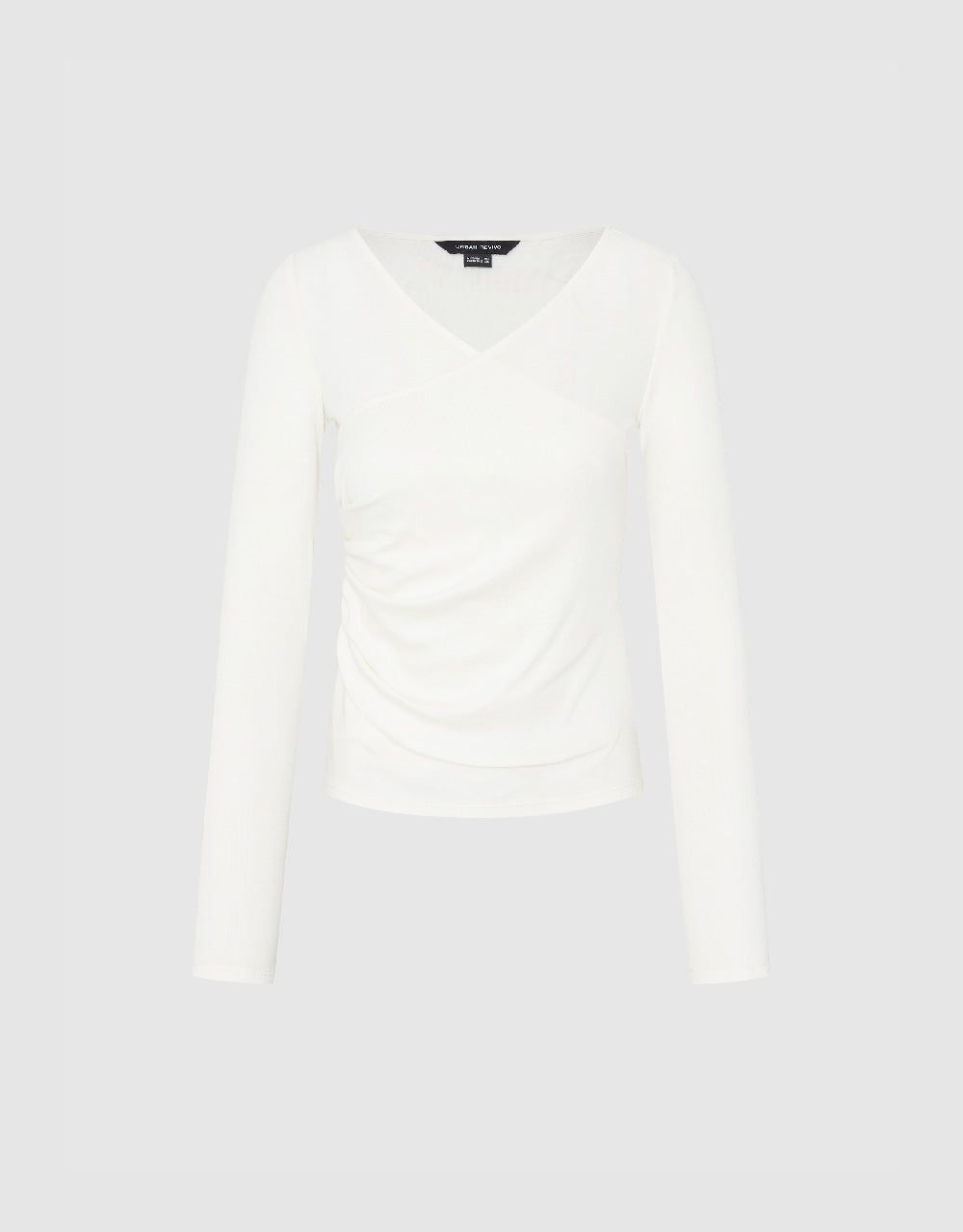 Ruched V-Neck Skinny T-Shirt sold by Urban Revivo product image thumbnail 2