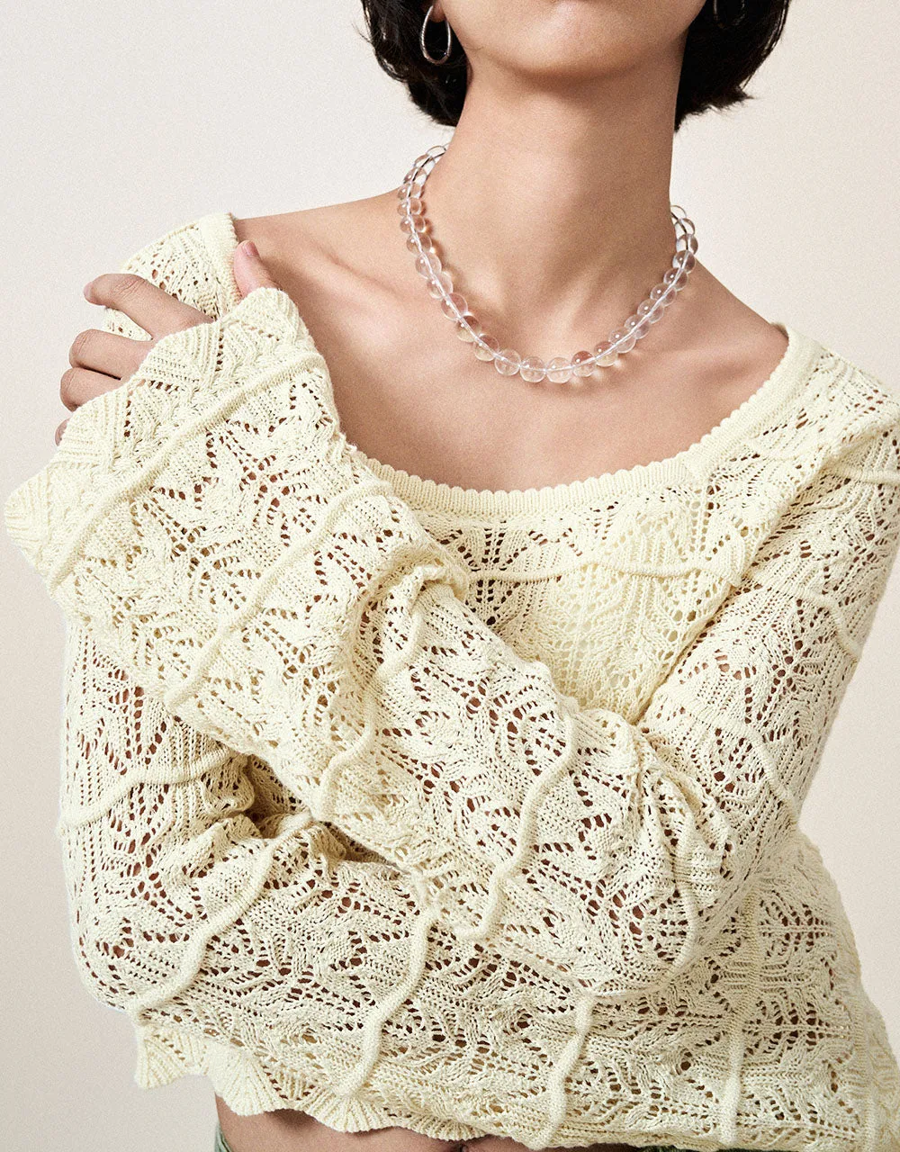 U Neck Knitted T-Shirt sold by Urban Revivo product image thumbnail 4