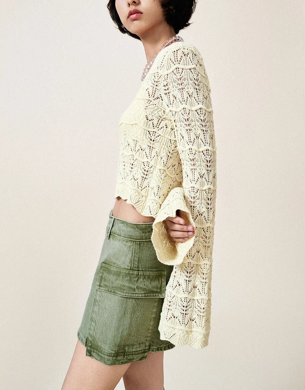 U Neck Knitted T-Shirt sold by Urban Revivo product image thumbnail 3