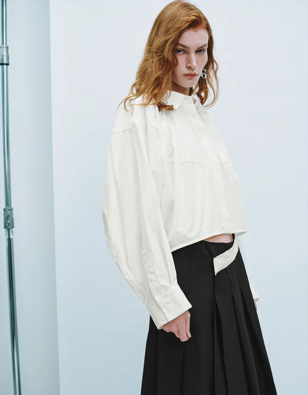 Cropped Straight Shirt sold by Urban Revivo product image thumbnail 3