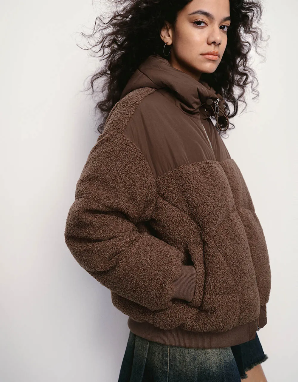 Zipper Front Hooded Down Jacket sold by Urban Revivo product image thumbnail 3