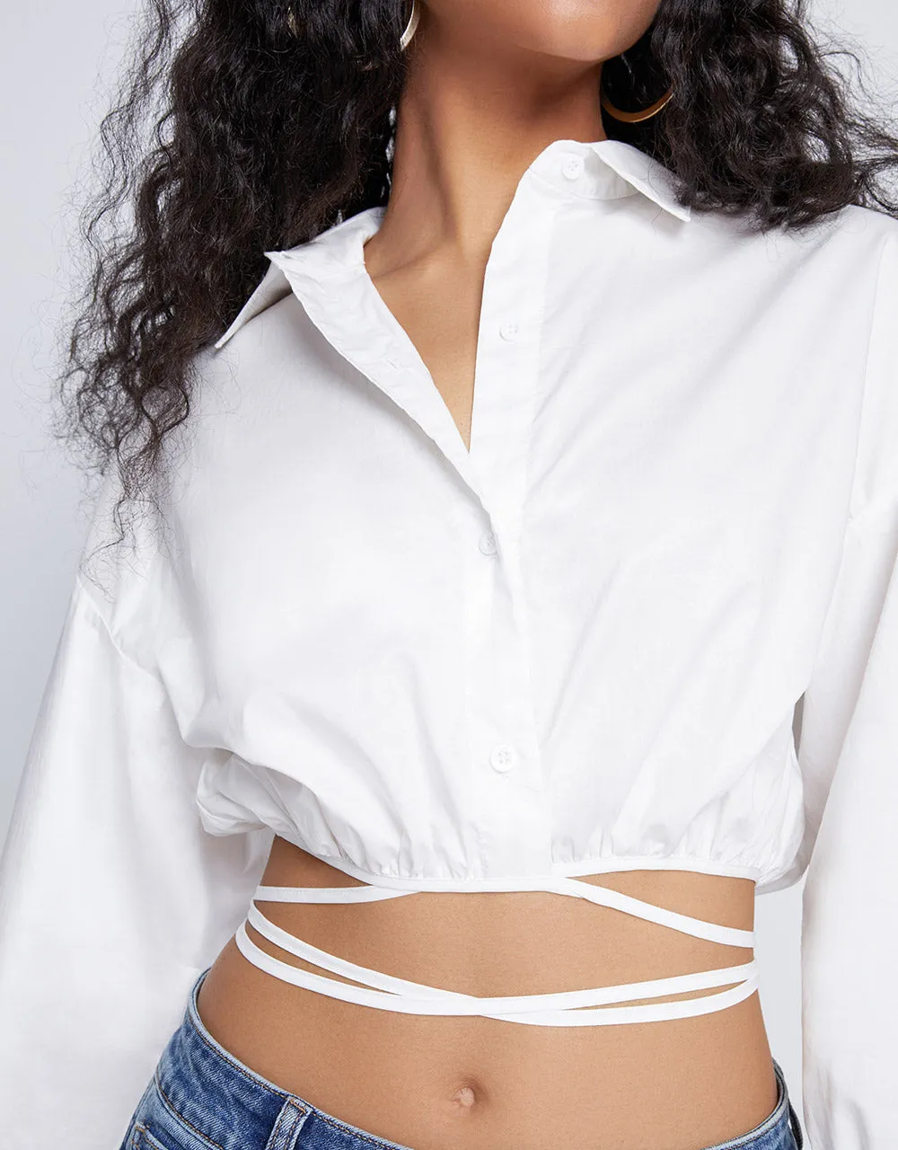 Plain Drop Shoulder Long Sleeve Shirt sold by Urban Revivo product image thumbnail 3