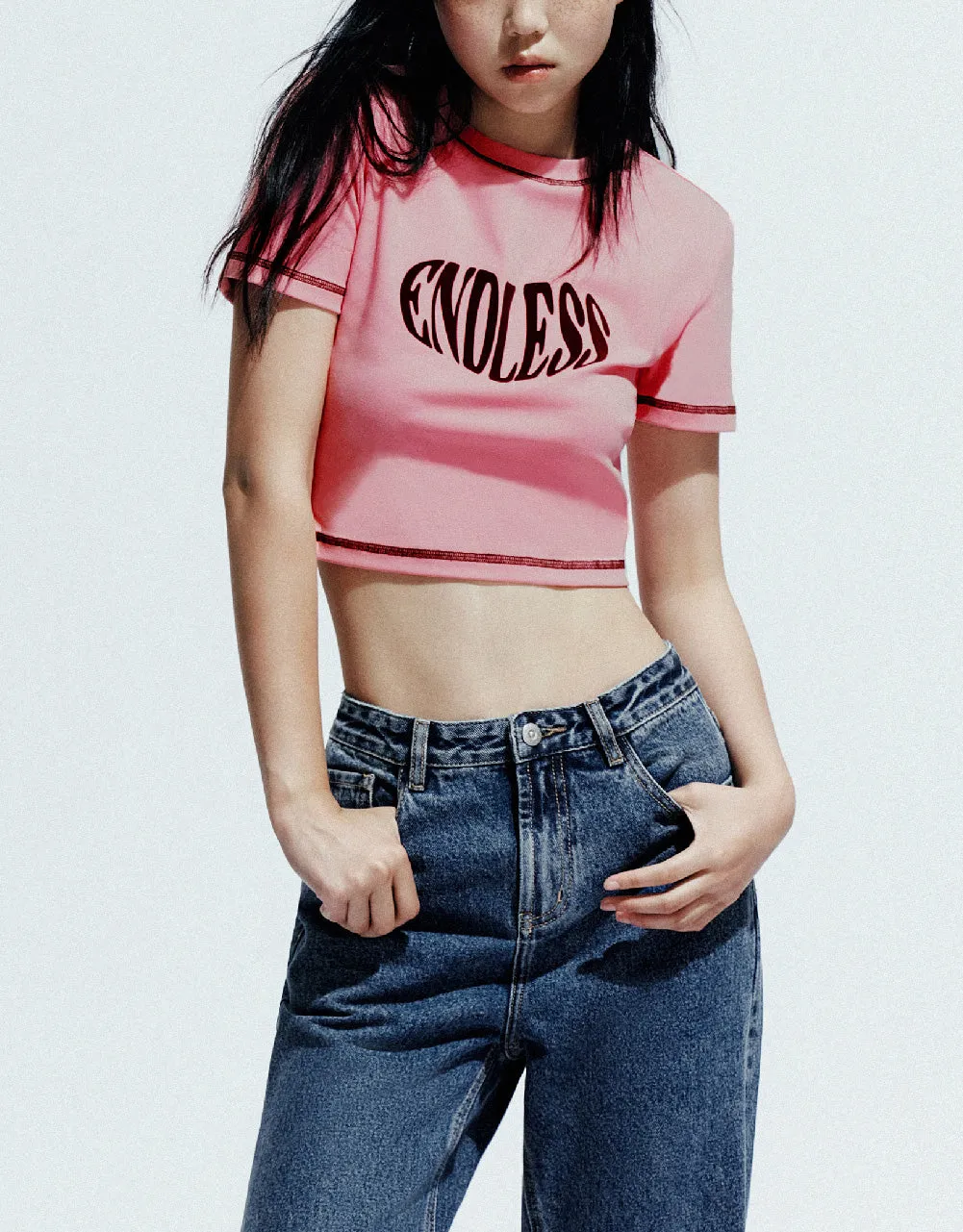 Endless Printed Crew Neck Skinny T-Shirt sold by Urban Revivo product image thumbnail 3