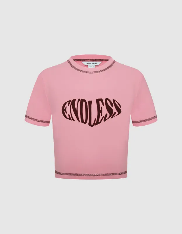 Endless Printed Crew Neck Skinny T-Shirt sold by Urban Revivo