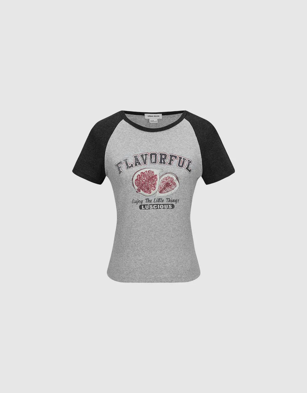 Printed Crew Neck Skinny T-Shirt sold by Urban Revivo product image thumbnail 2