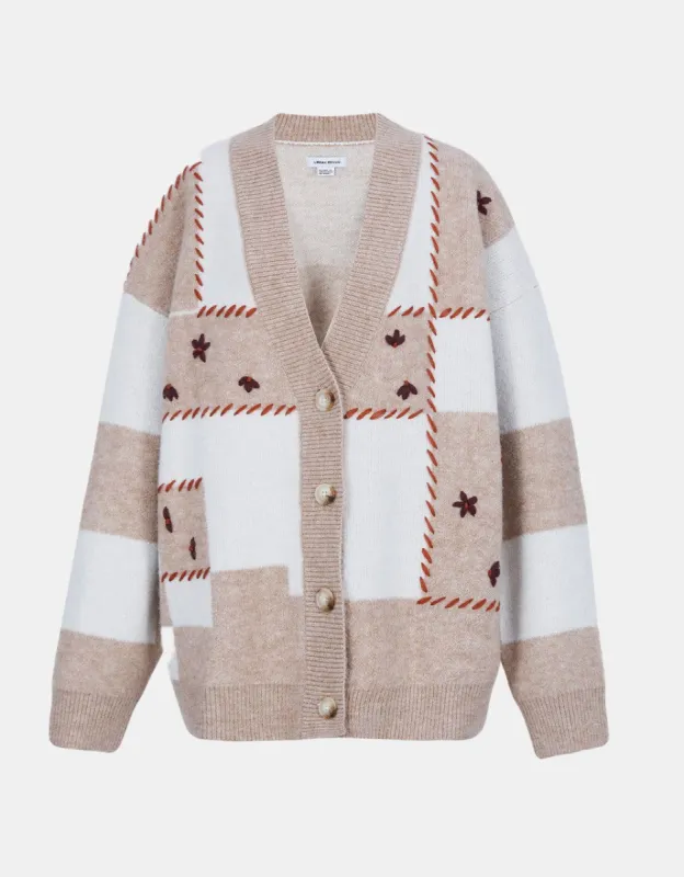 Colorblock Button Up Cardigan sold by Urban Revivo