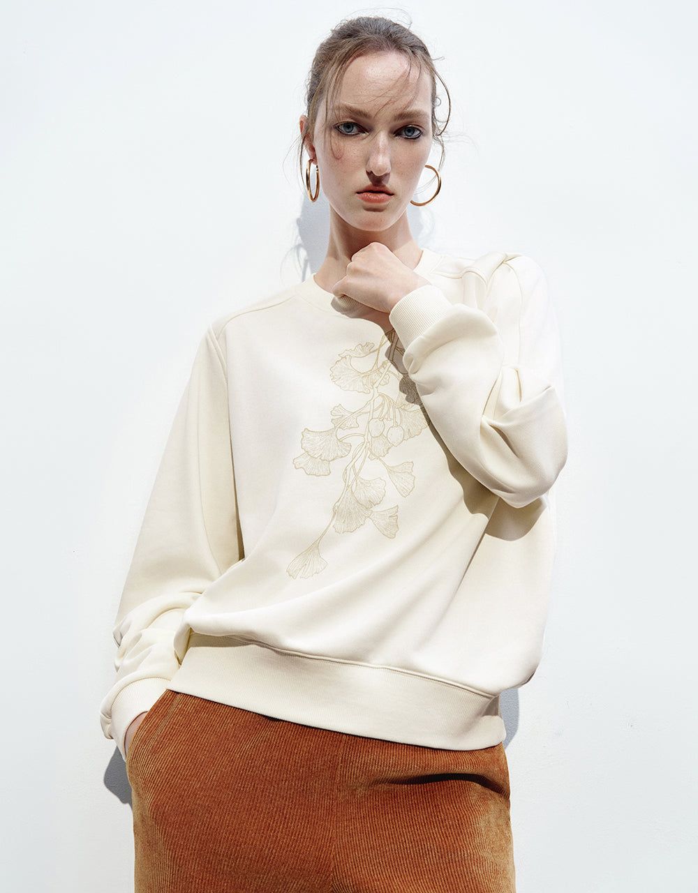 Printed Crew Neck Loose T-Shirt sold by Urban Revivo