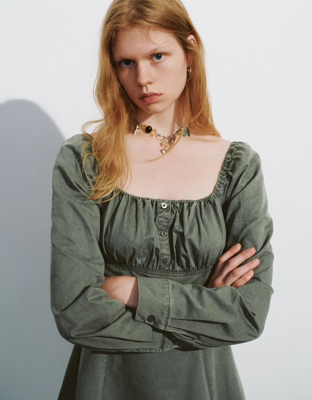 Square-cut Collar Skater Dress sold by Urban Revivo product image thumbnail 4