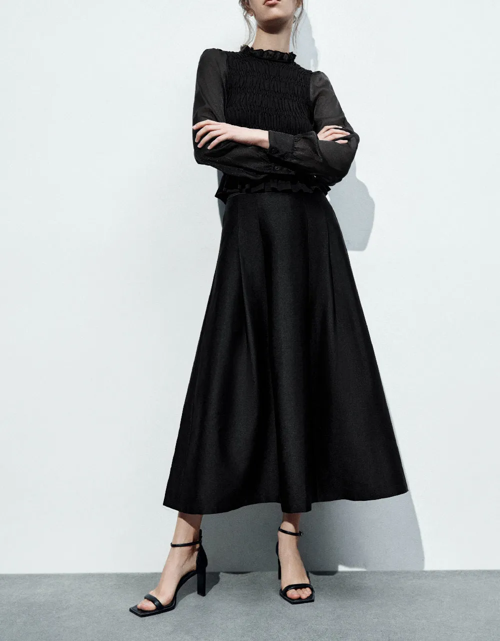 Pleated Midi A-Line Skirt sold by Urban Revivo product image thumbnail 2