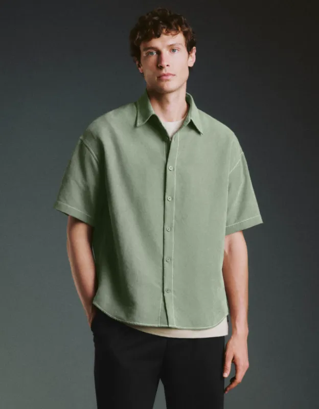 Drop Shoulder Sleeve Loose Shirt sold by Urban Revivo