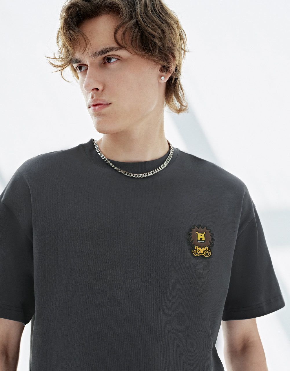 Lion Embossed Crew Neck T-Shirt sold by Urban Revivo product image thumbnail 5