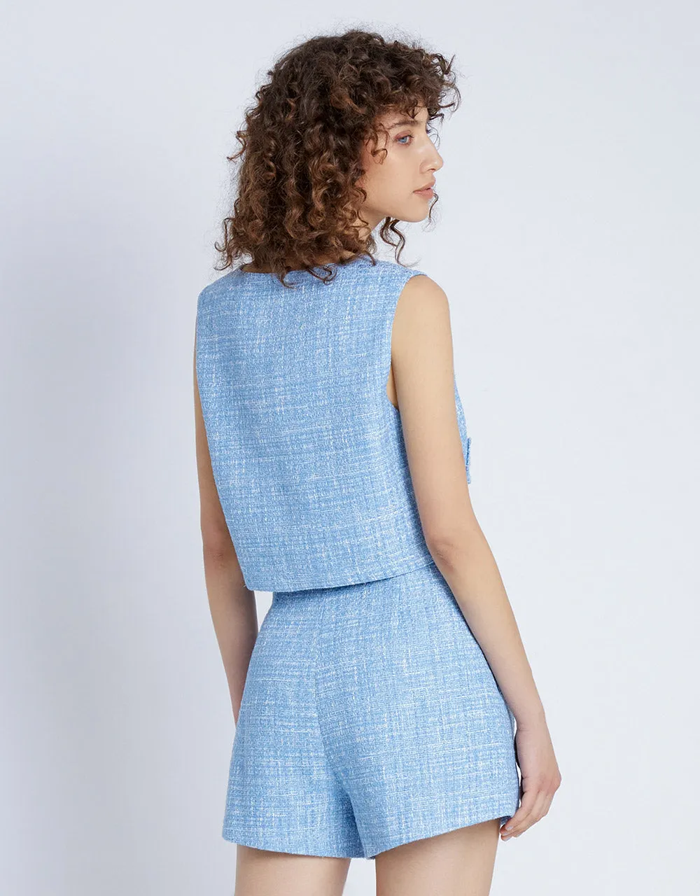 Tweed Faux Pearl Button Vest sold by Urban Revivo product image thumbnail 4