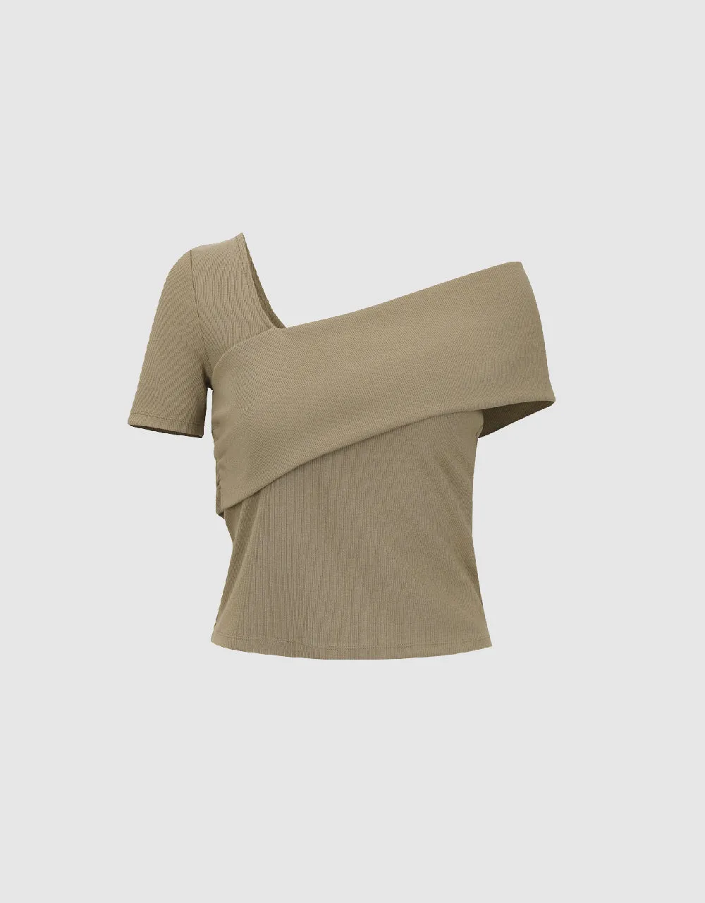 Off-Shoulder Skinny Knitted T-Shirt sold by Urban Revivo product image thumbnail 2
