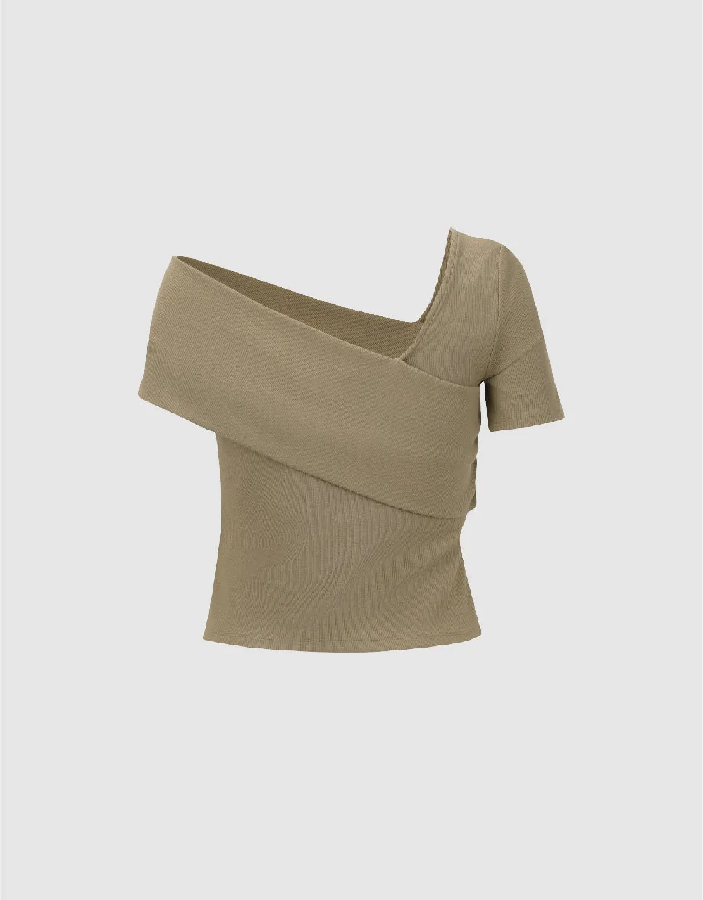 Off-Shoulder Skinny Knitted T-Shirt sold by Urban Revivo product image thumbnail 5