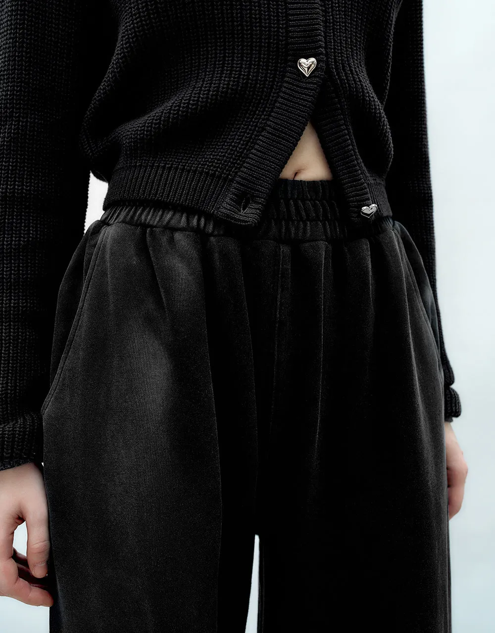 Elastic Waist Knitted Straight Pants sold by Urban Revivo product image thumbnail 5