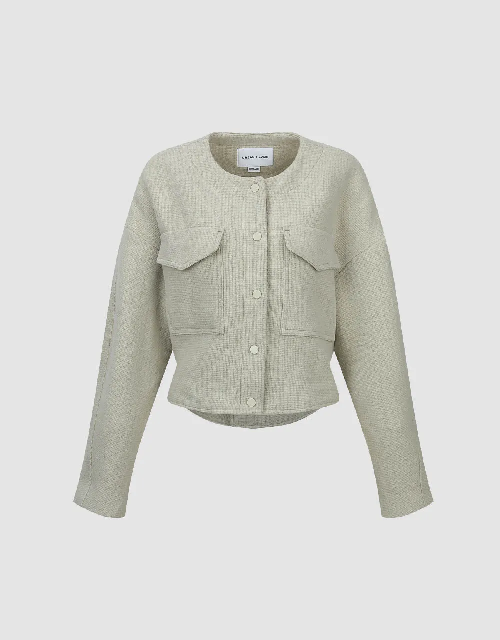 Crew Neck Press Button Straight Jacket sold by Urban Revivo product image thumbnail 5