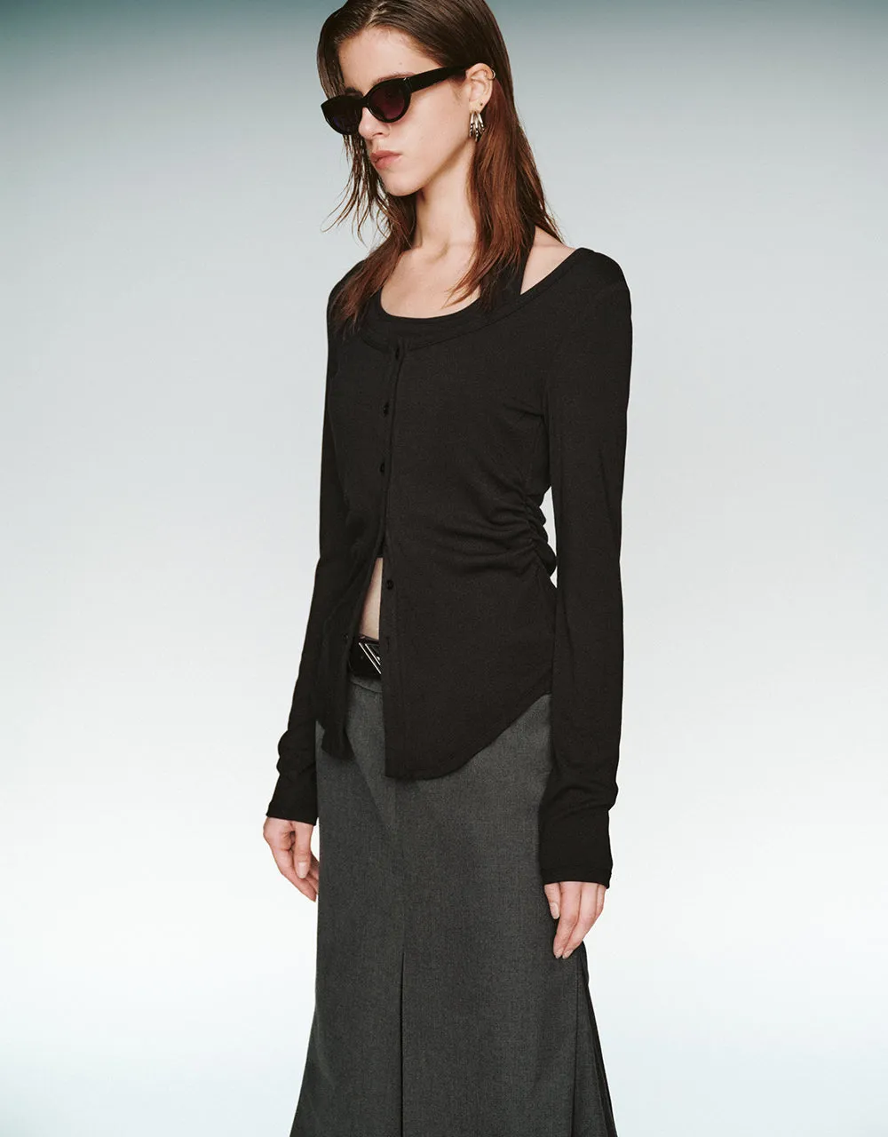 Halter Neck 2 In 1 Knitted Shirt sold by Urban Revivo product image thumbnail 3