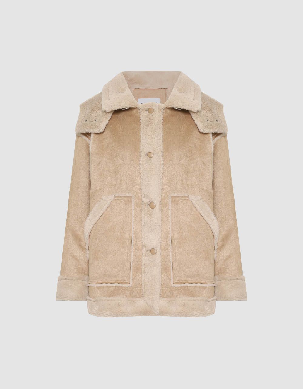 Hooded Straight Vegan Leather Jacket sold by Urban Revivo product image thumbnail 2