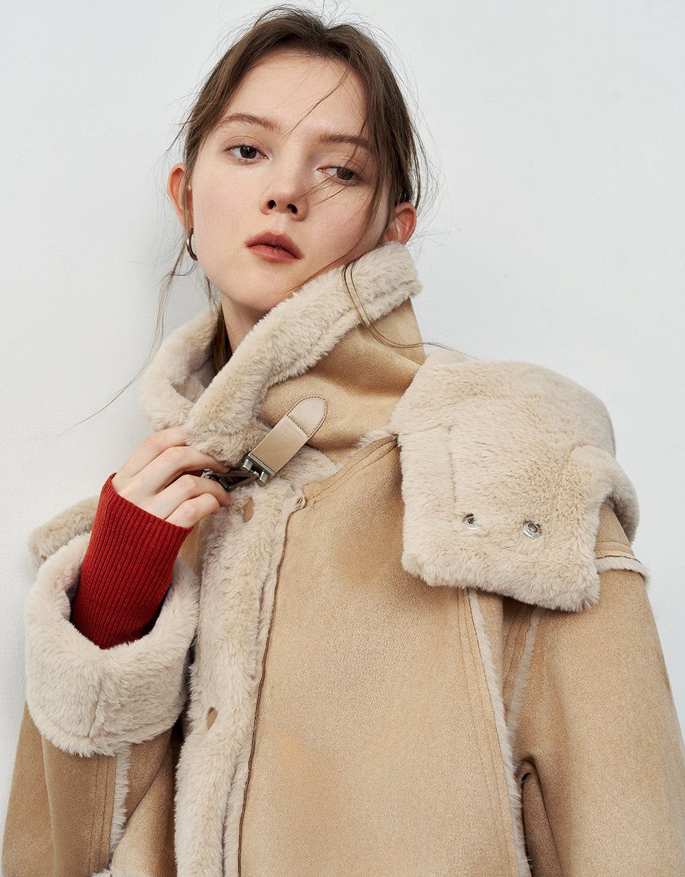 Hooded Straight Vegan Leather Jacket sold by Urban Revivo product image thumbnail 5