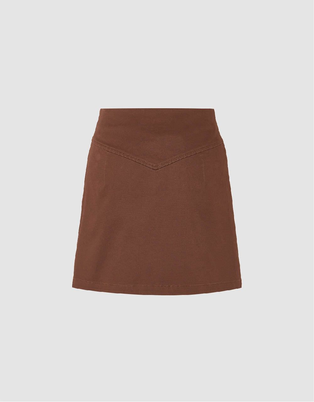 Lace Up Front Mini A-Line Skirt sold by Urban Revivo product image thumbnail 3