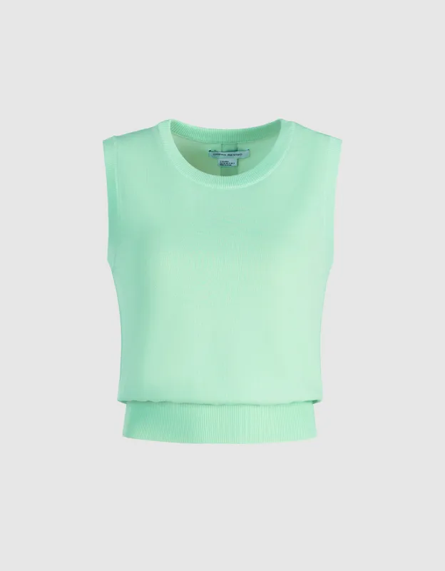 Plain Crew Neck Knitted Vest sold by Urban Revivo