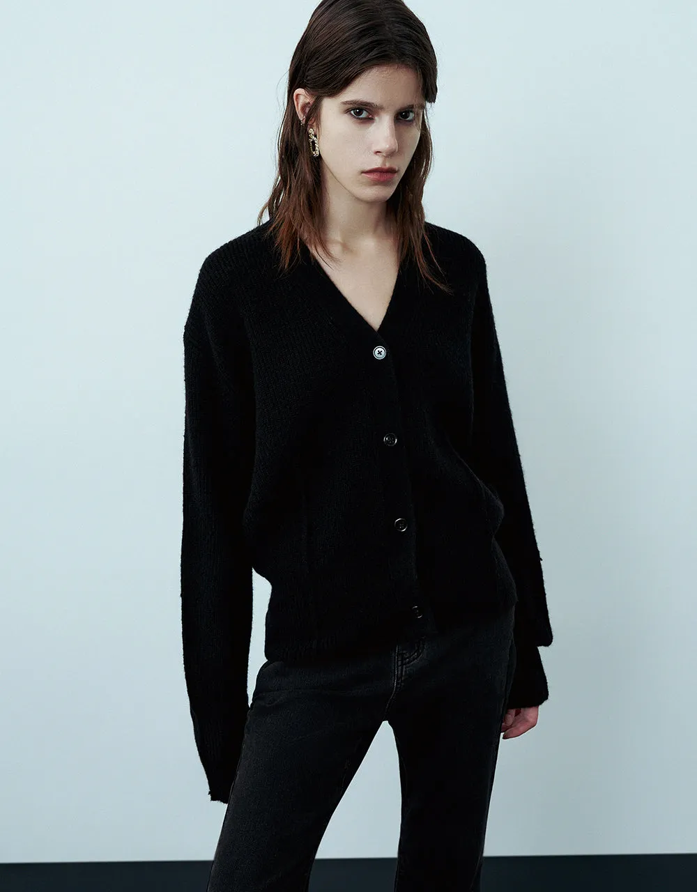 V-Neck Knitted Cardigan sold by Urban Revivo product image thumbnail 2