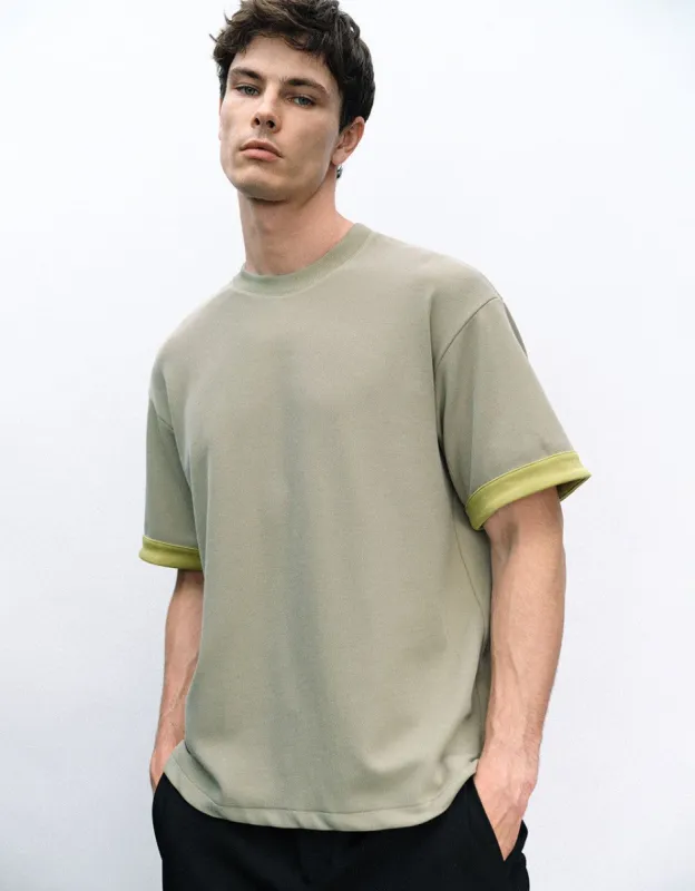 Crew Neck Knitted T-Shirt sold by Urban Revivo