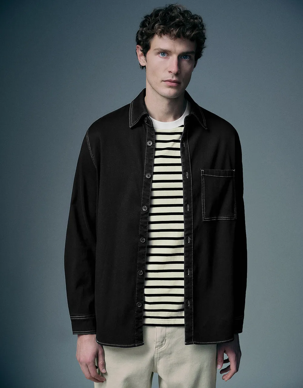 Button Up Denim Shirt sold by Urban Revivo