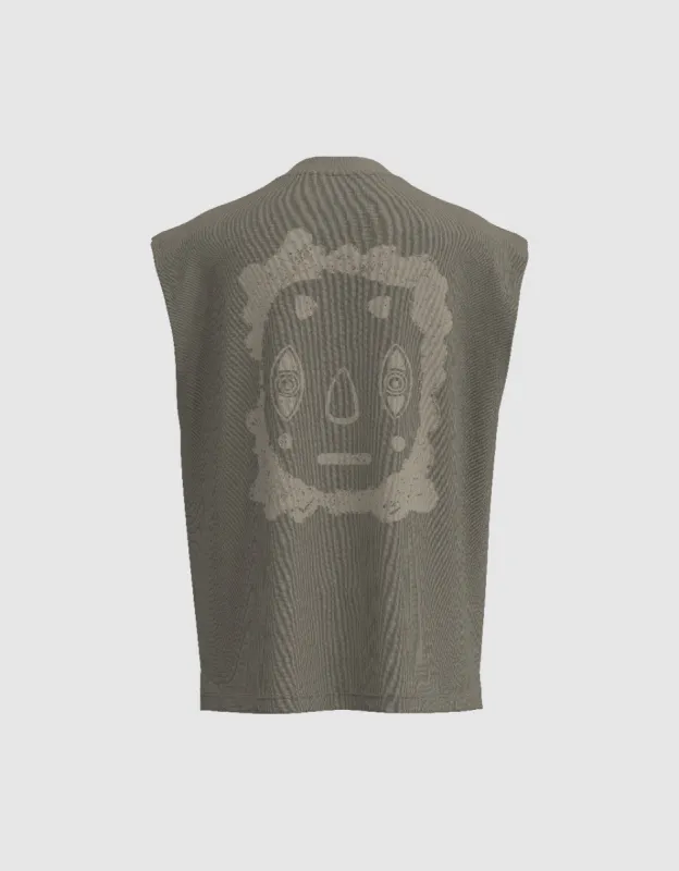 Printed Crew Neck Tank Top sold by Urban Revivo