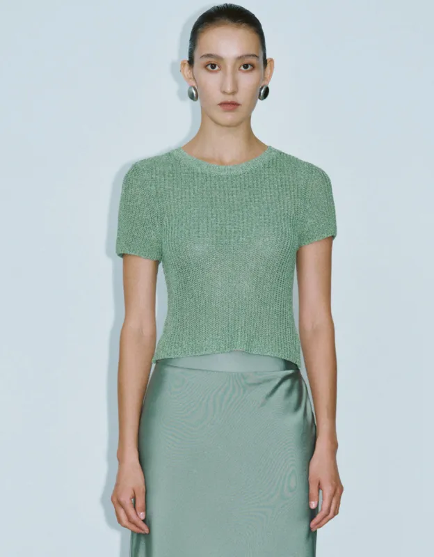 Crew Neck Knitted T-Shirt sold by Urban Revivo