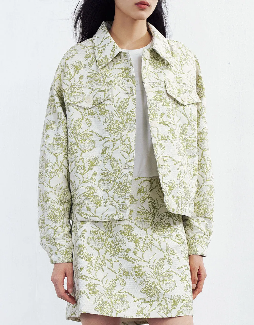 Plant Print Button Up Jacket sold by Urban Revivo product image thumbnail 5