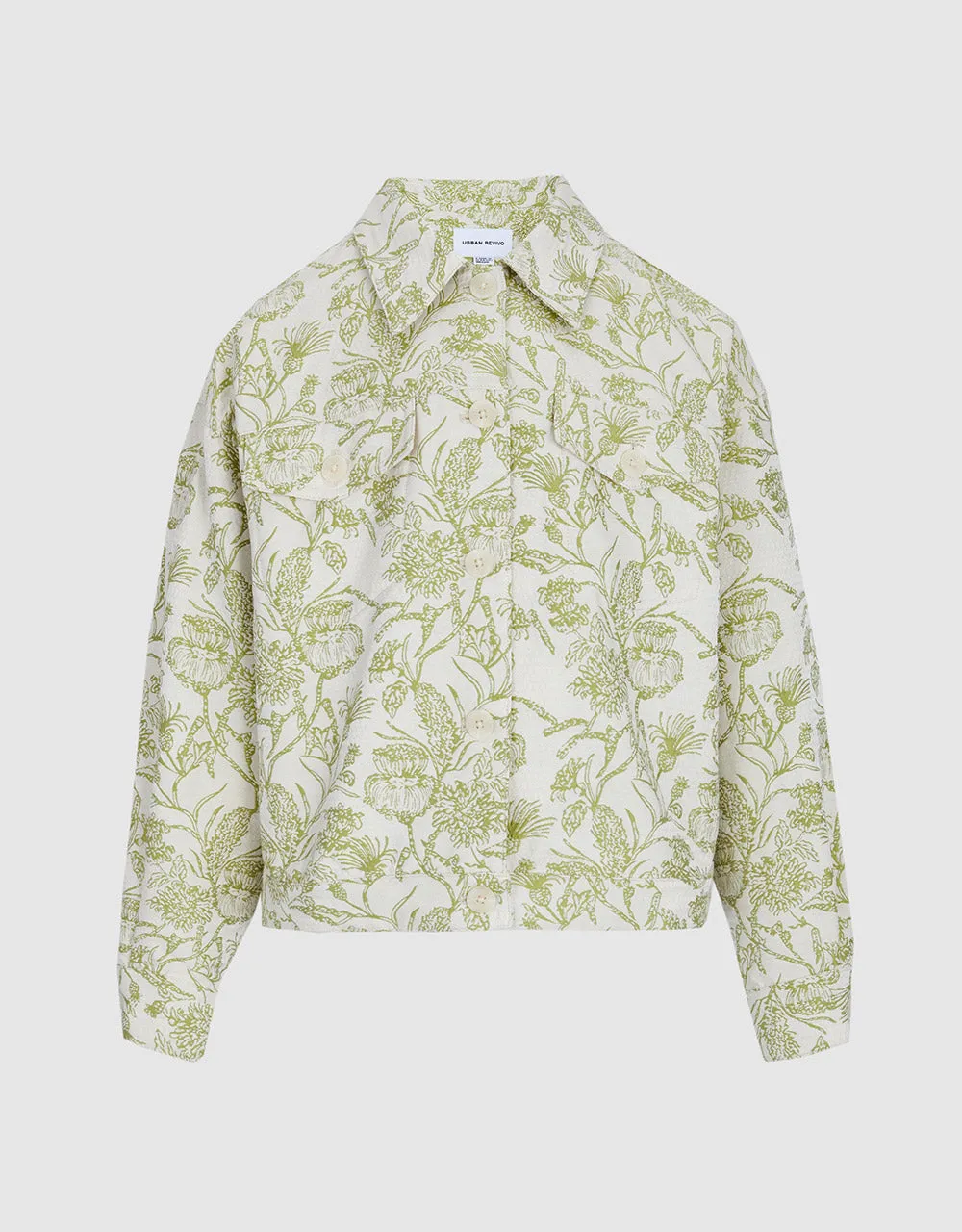 Plant Print Button Up Jacket sold by Urban Revivo