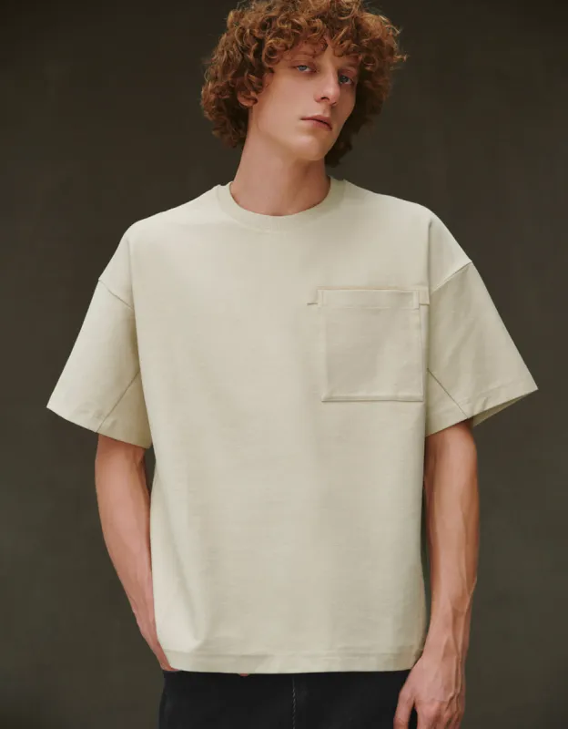 Drop Shoulder Sleeve Crew Neck T-Shirt sold by Urban Revivo