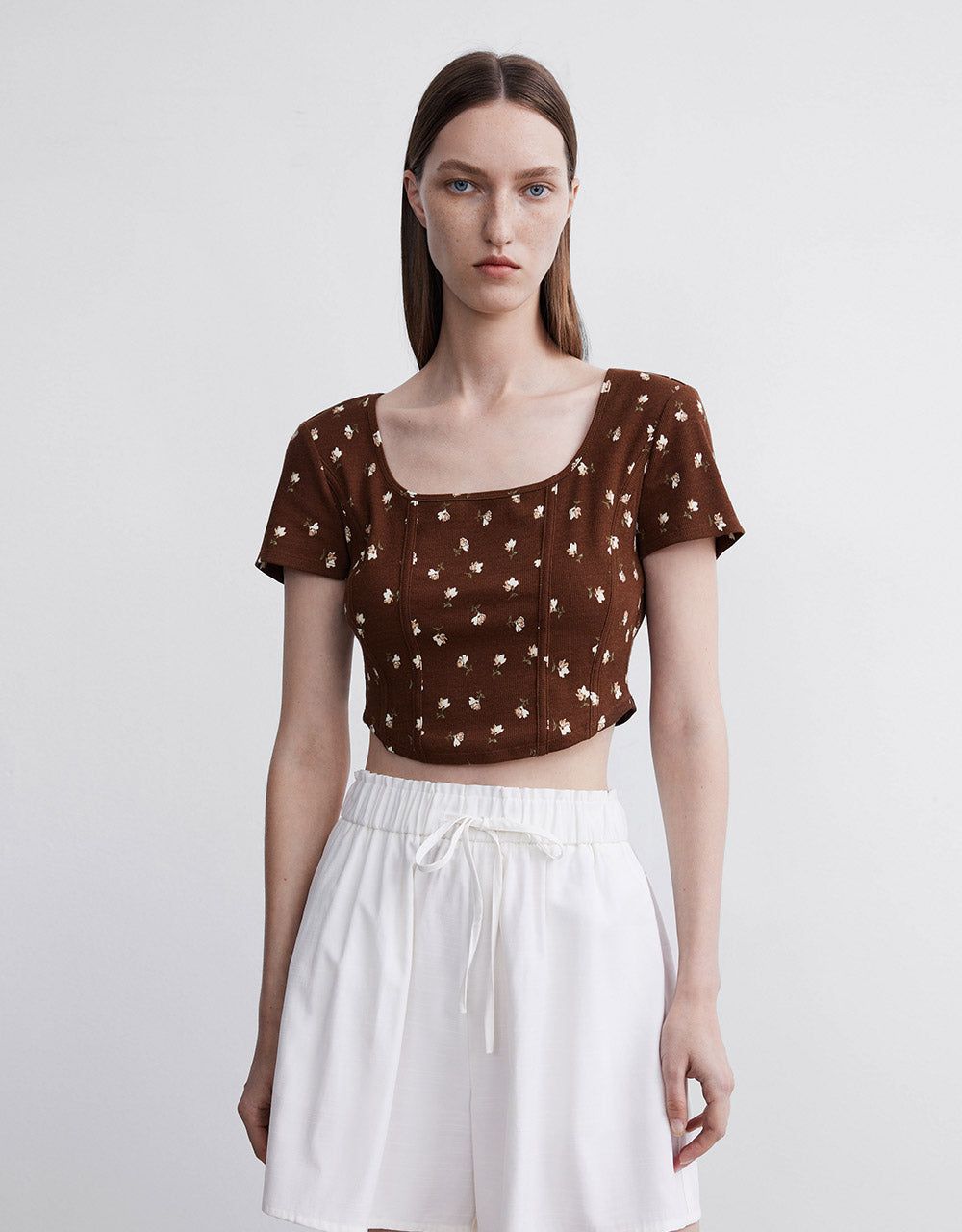 Textured Cropped T-Shirt sold by Urban Revivo