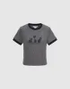 Printed Crew Neck Skinny T-Shirt sold by Urban Revivo