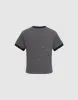 Printed Crew Neck Skinny T-Shirt sold by Urban Revivo
