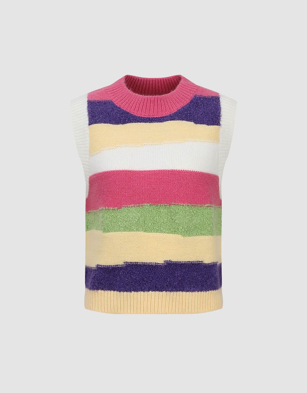 Striped Crew Neck Knitted Vest sold by Urban Revivo product image thumbnail 2
